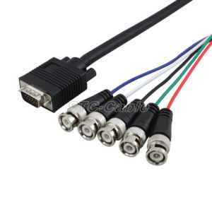 HD15 VGA に 5 BNC RGBHV モニター ケーブル - M/M